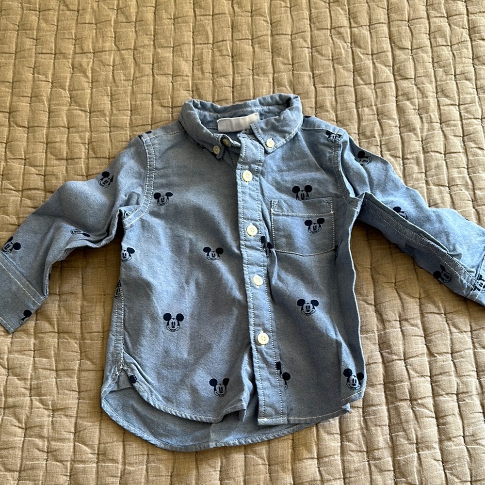 Kids Blue Denim Shirt with Fun Print